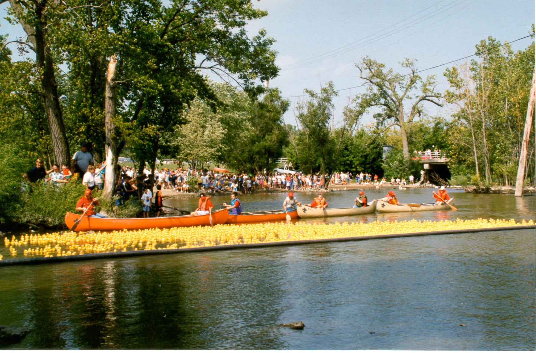 Annual Dam Duck Race on Lake George